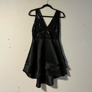 Black mini sparkle dress
